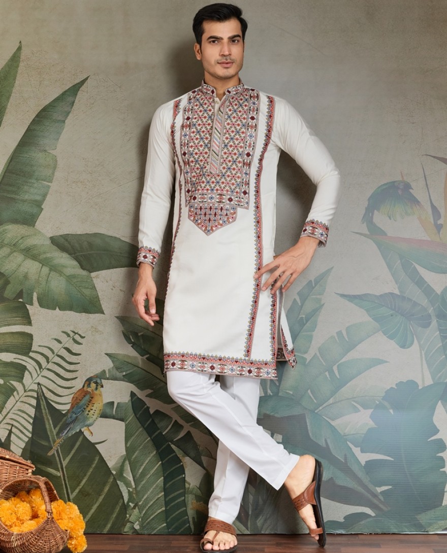 61303-white - Colors of Tradition – White Statement Kurtas for Every Celebration
